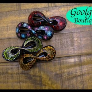 Hair Clip, Hand Painted, Infinity Hair Bun